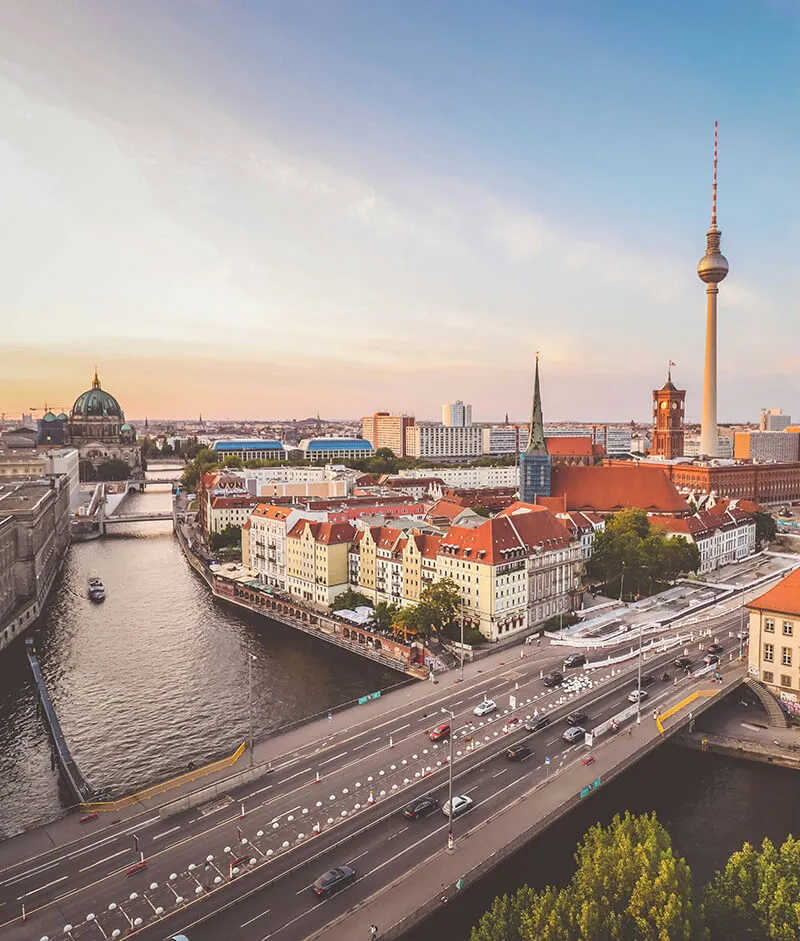 Berlin at sunset