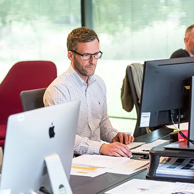 Man working on computer