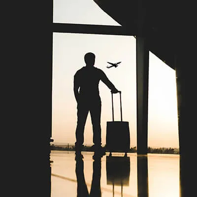 Man standing in airport